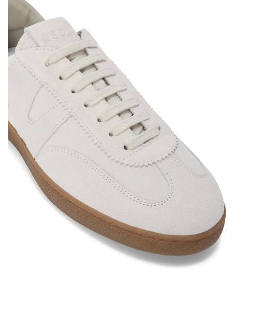 MSGM White Retro Trainer Logo-Appliqué Sneakers for men