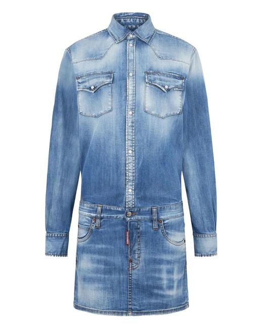 DSquared² Blue Trucker Dress