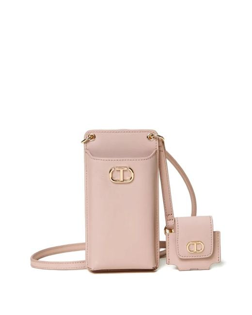 Twinset Pink Shoulder-Strap Phone Case