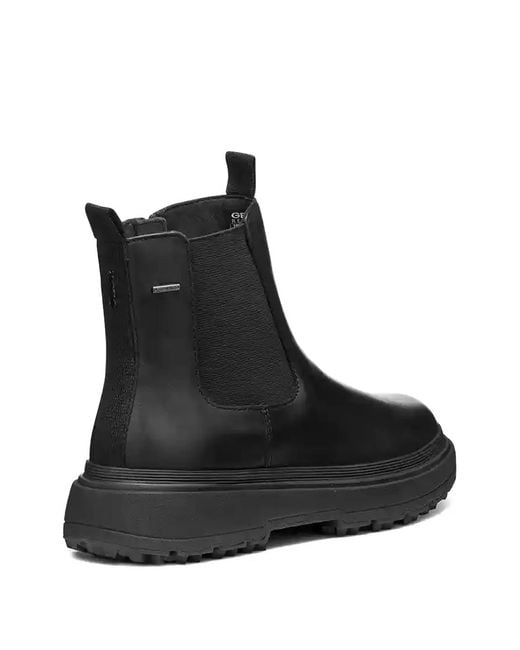 Geox Black Leather Chelsea Boots