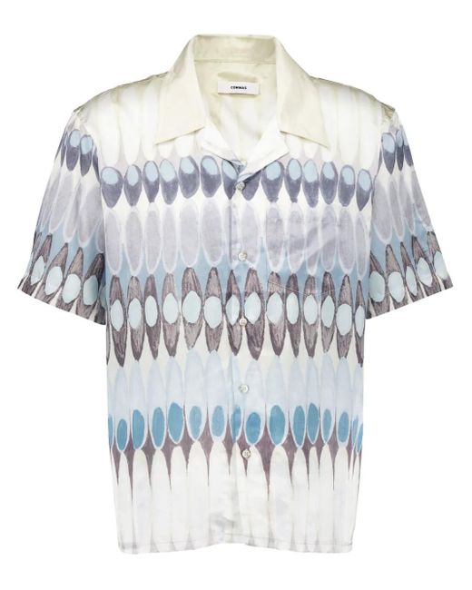 Commas White Pattern-Printed Shirt for men