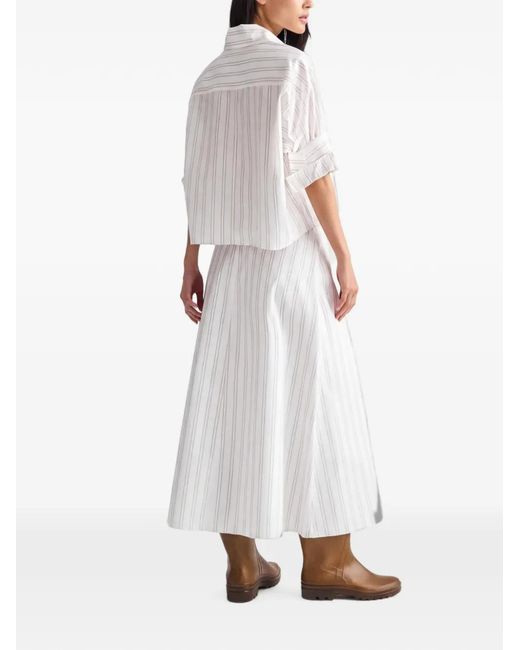 Twp White Striped Tie Shirt