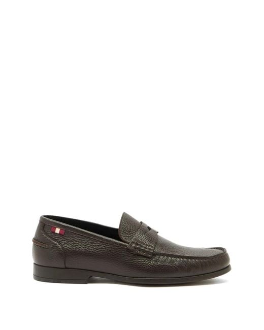 Bally Gray Cronus Leather Loafers for men