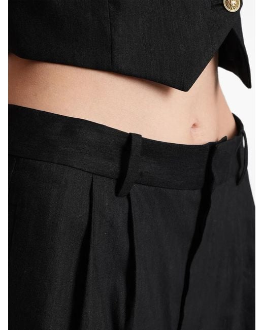 Alice + Olivia Black Pleated Tailored Shorts