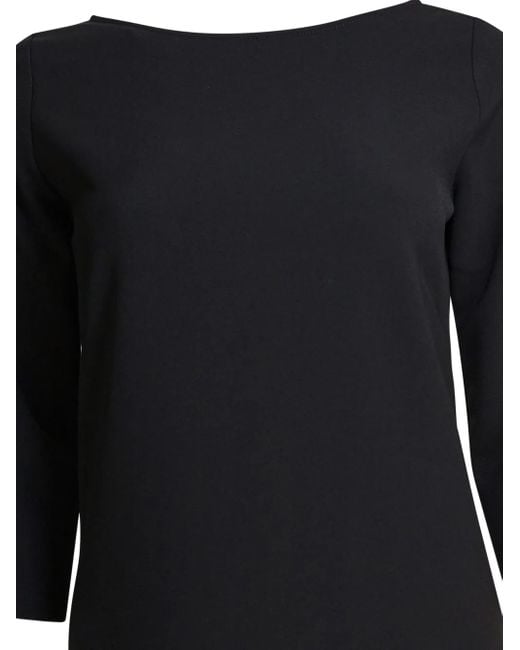Semler Black Three-Quarter Sleeve Boat-Neck Dress