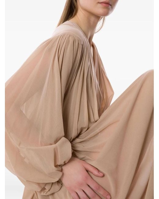 Robe Mi-Longue À Col V Philosophy Di Lorenzo Serafini en coloris Natural