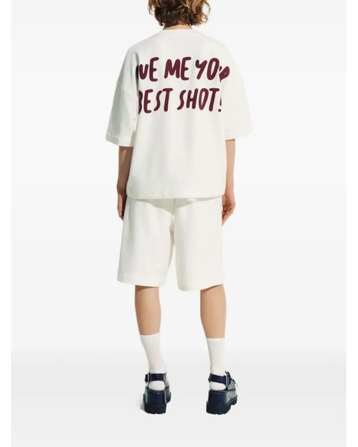 Essentiel Antwerp White Peanuts Snoopy Patch Shorts