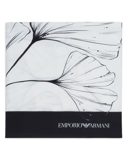 Pañuelo con motivo floral Emporio Armani de hombre de color Gray