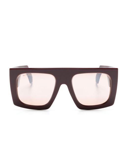 Etro Pink Screen Rectangle-frame Sunglasses