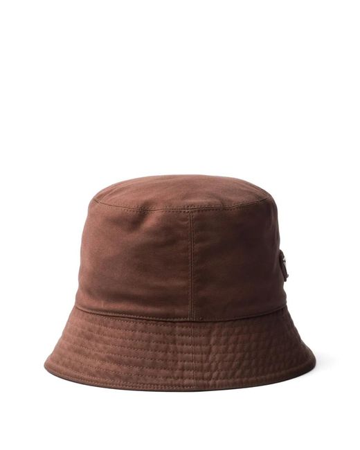Prada Brown Cotton Bucket Hat for men