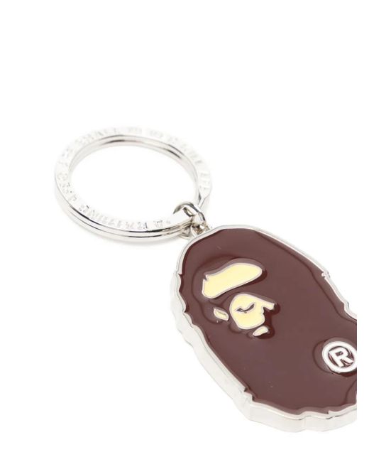 A Bathing Ape White Ape Head Keyring for men