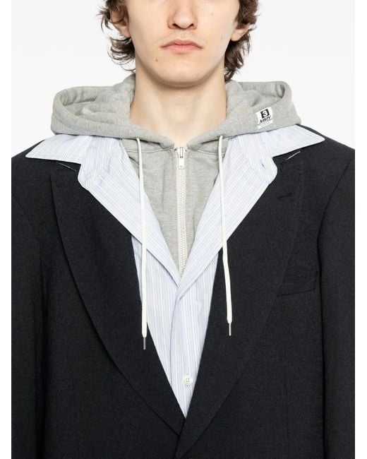 Maison Mihara Yasuhiro Blue Wool Layered Jacket for men