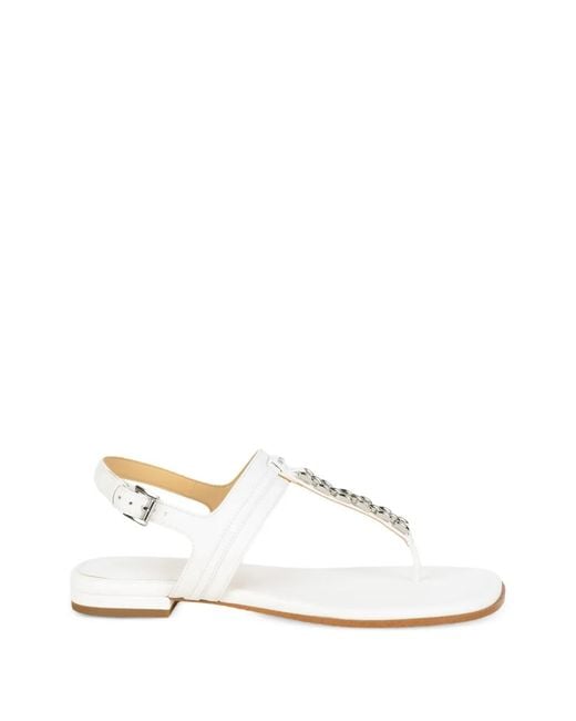 Michael Kors White Sandales À Détail De Chaîne