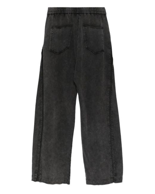 Feng Chen Wang Gray Elasticated-Waistband Washed Track Pants