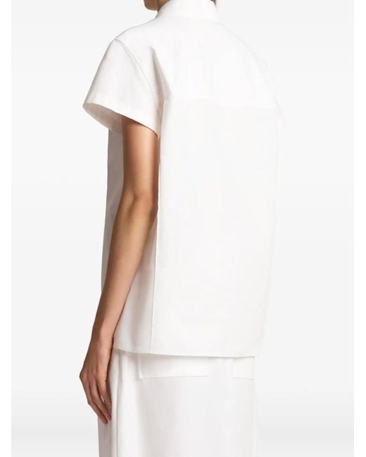 Khaite White Button Keefe Top