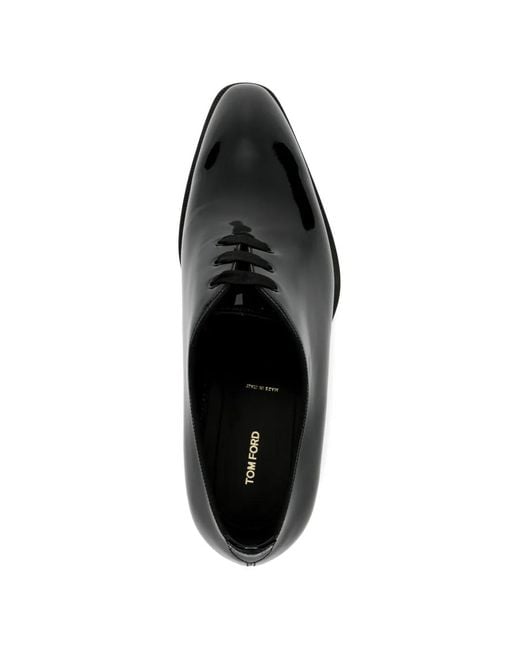 Tom Ford Black Patent Leather Vincent Evening Wholecut Oxford Shoes for men