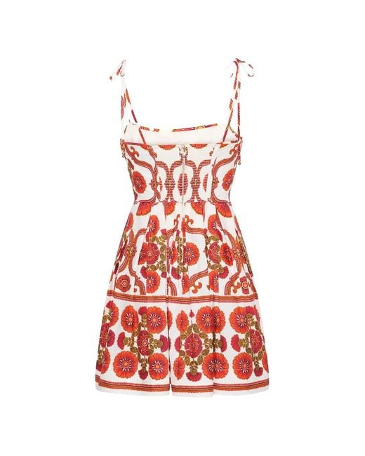 Cara Cara Red Robe Fleurie À Bride Nouée
