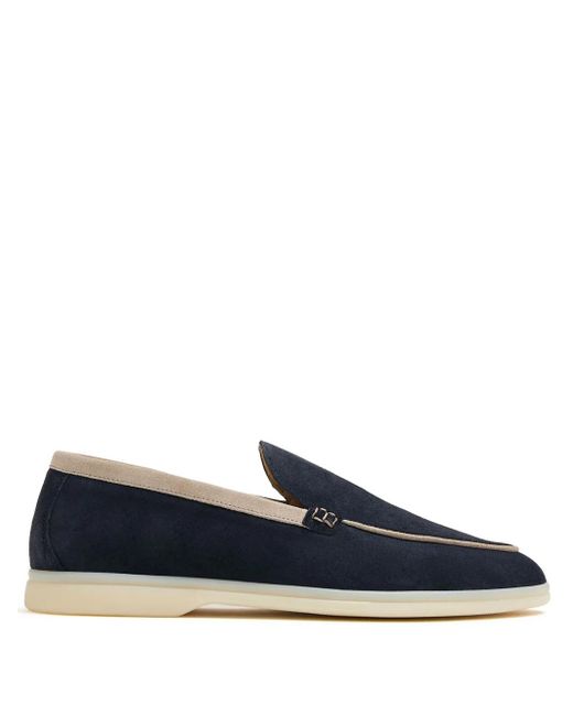 Scarosso Blue Ludovico Suede Loafers for men