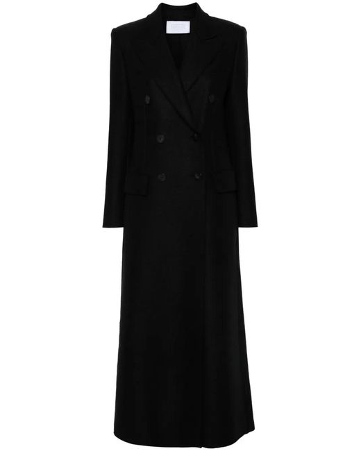 Harris Wharf London Black Wool Double-Breasted Coat