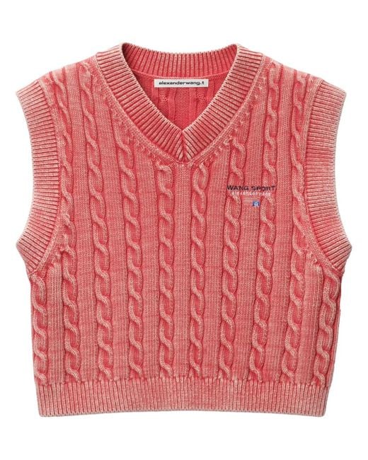 Alexander Wang ケーブルニット ベスト Pink