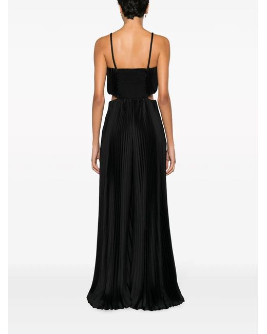 Alice + Olivia Black Square-Neck Sleeveless Pleated Jumpsuit