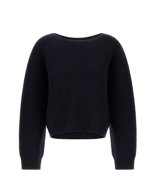 Herno Blue Corncob-Stitch Boat-Neck Sweater