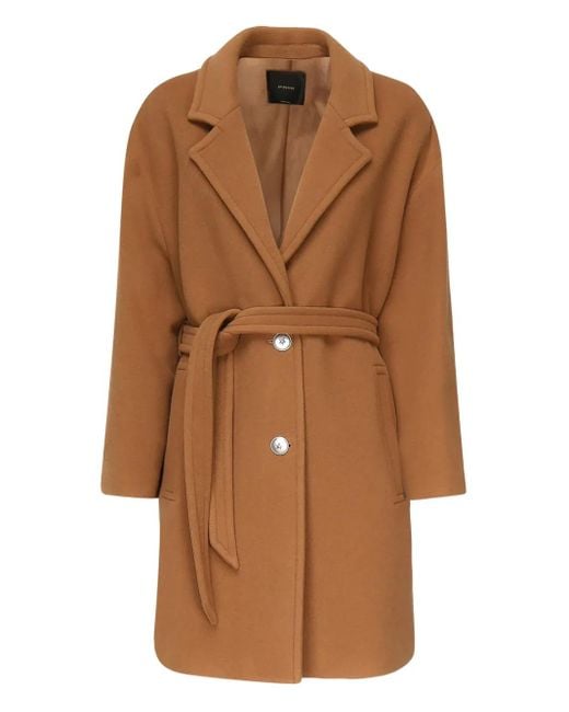 Pinko Chipster ベルテッド ラペルコート Brown