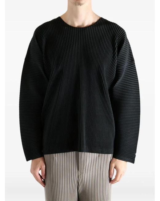 Homme Plissé Issey Miyake Black Pleated Hp58Jk093 T-Shirt for men