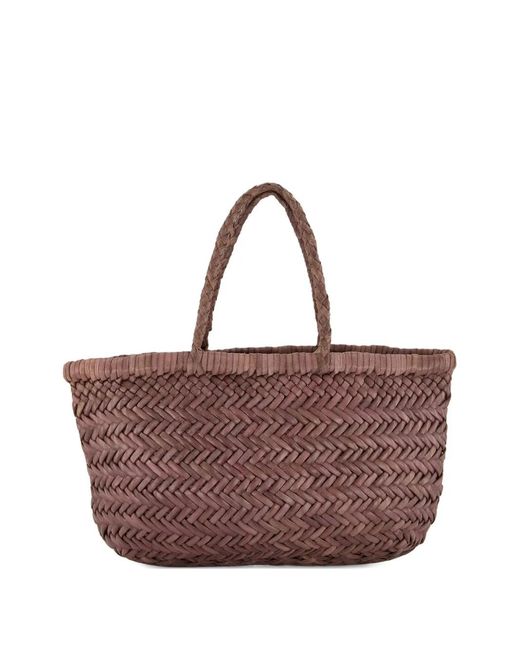 Dragon Diffusion Herringbone-Weave Leather Tote Bag in Brown | Lyst UK