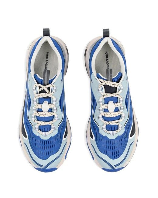 Karl Lagerfeld Blue Blaze Panelled Chunky Sole Sneakers for men