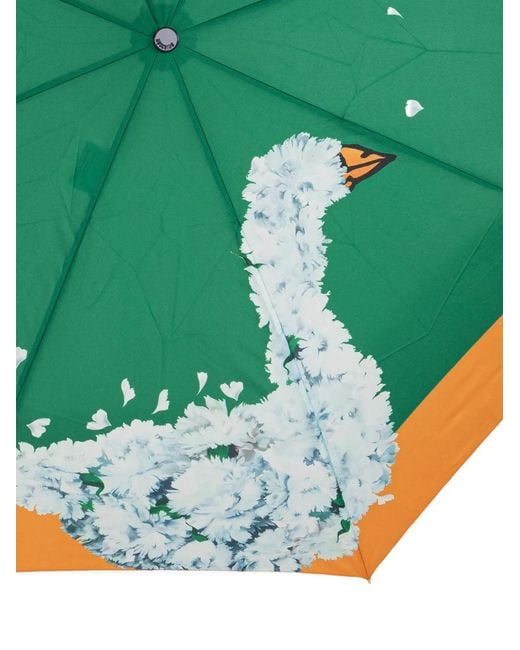 Moschino Green Goose-Print Umbrella