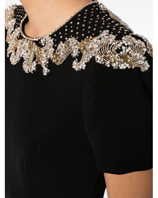 Vestido Lana con detalles de cristal Jenny Packham de color Black