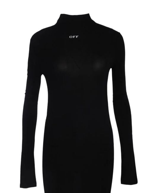 Off-White c/o Virgil Abloh Black Turtle-neck Midi Dress