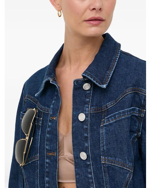 Trussardi Blue Button-Up Denim Jacket