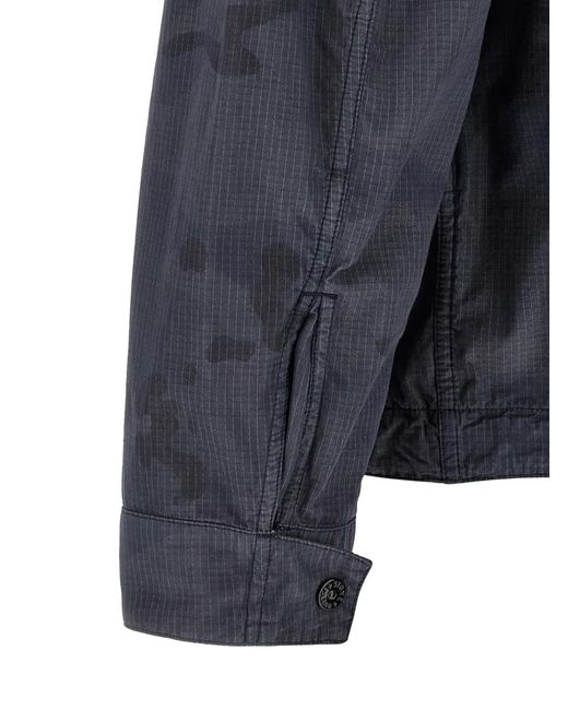 Stone Island Blue Camouflage Jacket for men