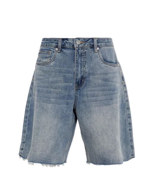 Gestuz Blue Gznoma Raw-Cut Denim Shorts