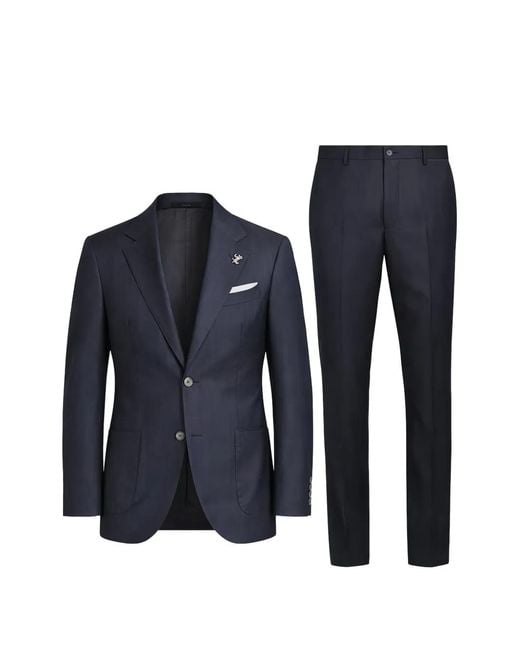 Tombolini Blue Pinstripe-Pattern Single-Breasted Suit for men