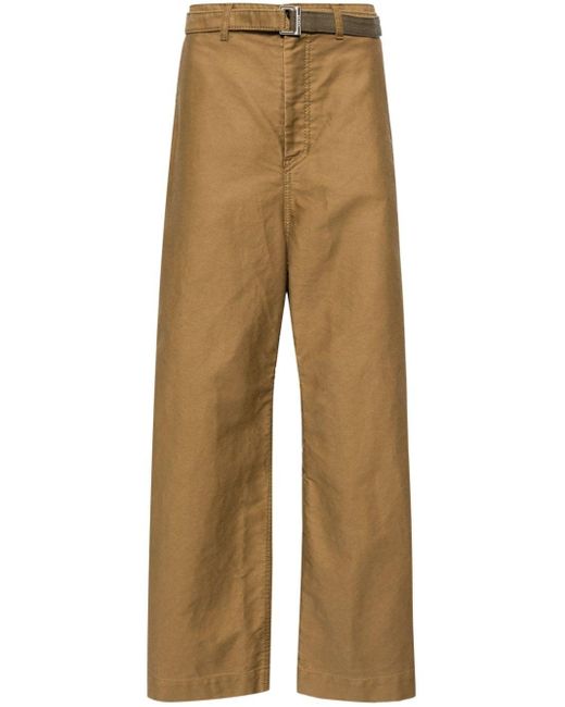 Sacai Natural Mid-rise Straight-leg Trousers for men