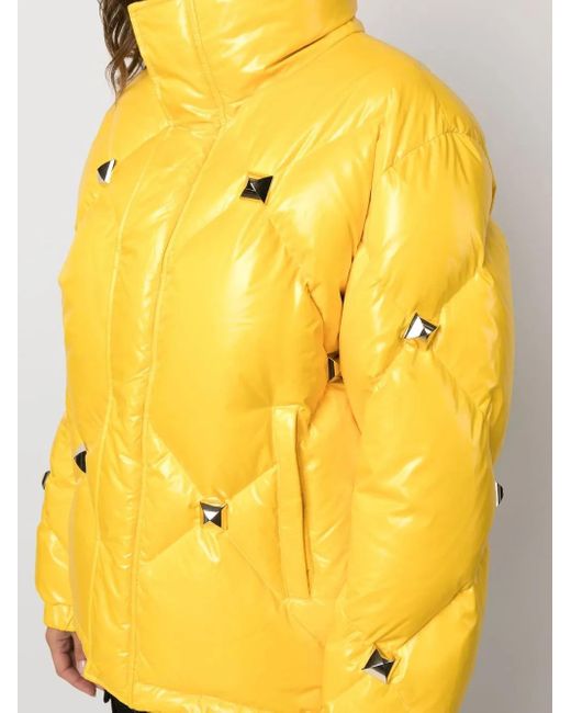 Philipp Plein Yellow Short Puffer Jacket