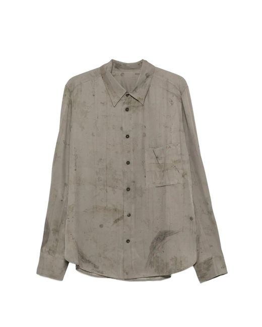 Ziggy Chen Gray Pocket Print Shirt for men