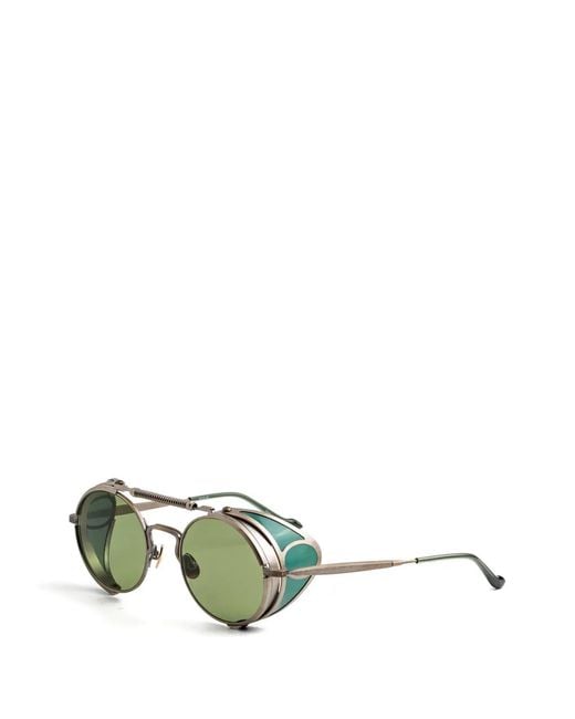 Matsuda Green Round-Frame Side-Shield Sunglasses
