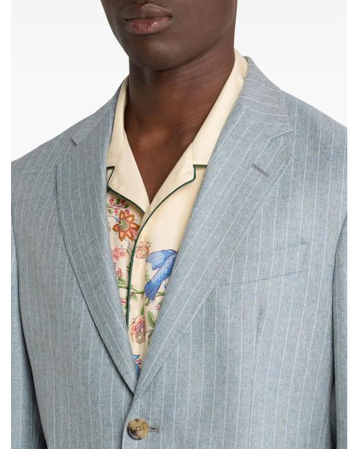 Etro Blue Single-Breasted Striped Suit for men