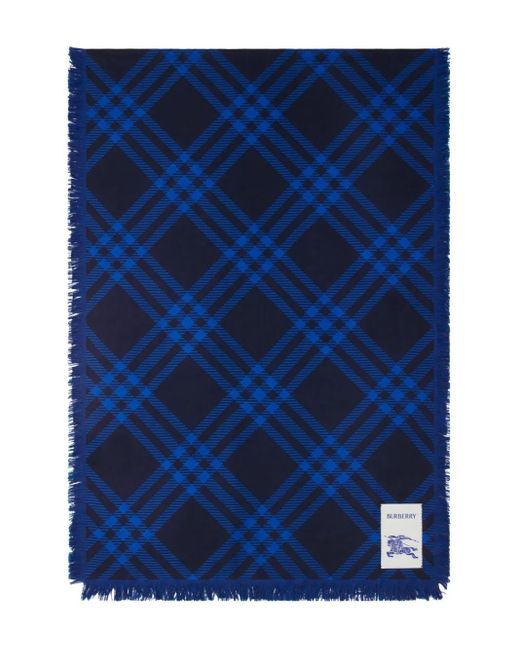 Burberry チェック スカーフ Blue