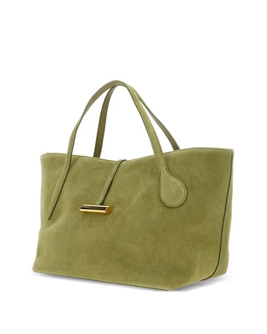 Liffner Green Suede Tote Bag