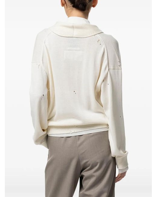 Maison Mihara Yasuhiro White Cardigan Im Layering-Look