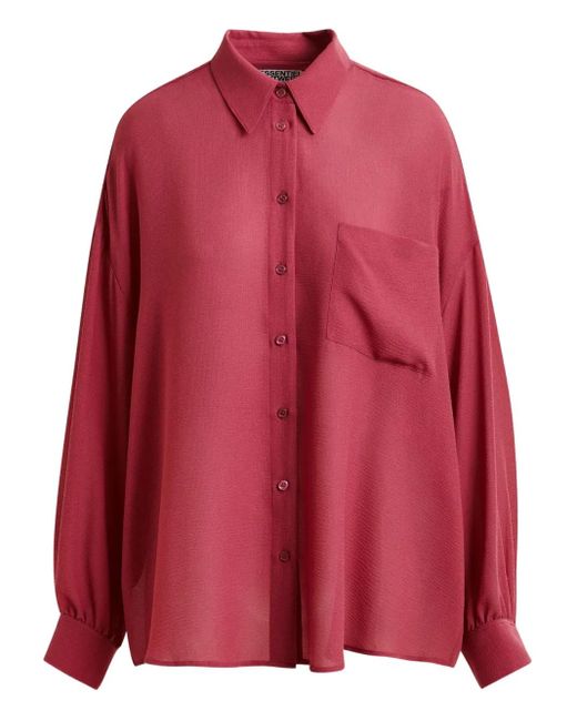 Essentiel Antwerp Red Ifire Hemd mit gerüschter Tasche