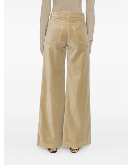 Aspesi Natural Wide-Leg Velvet Trousers