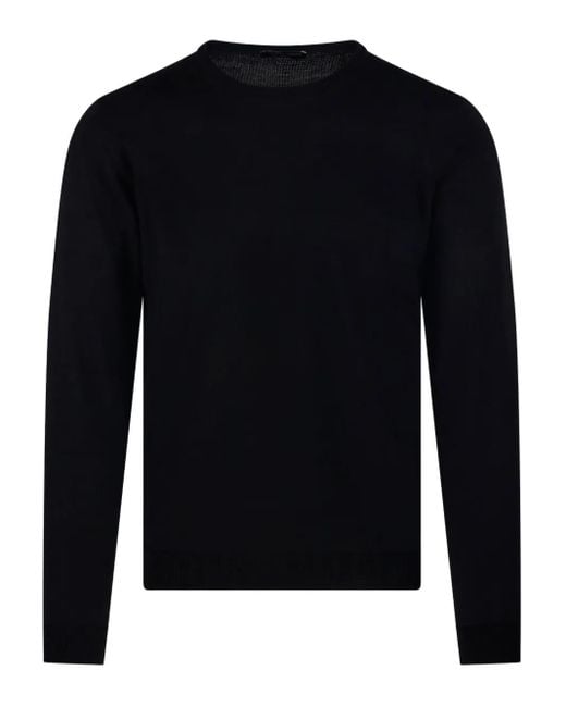 Roberto Collina Blue Crew-Neck Long-Sleeve Sweater for men
