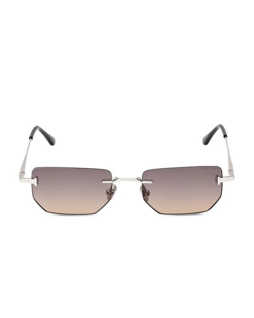 Tom Ford Gray Ethan Rimless Geometric-Frame Sunglasses