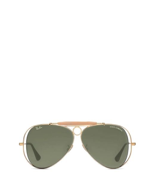 Dolce & Gabbana Green X Ray-Ban Aviator-Frame Sunglasses